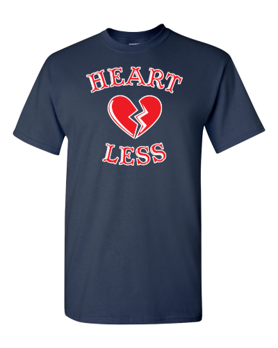 Heartless on a navy adult tee