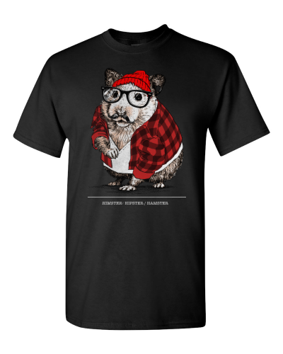 Himster on a black adult tee