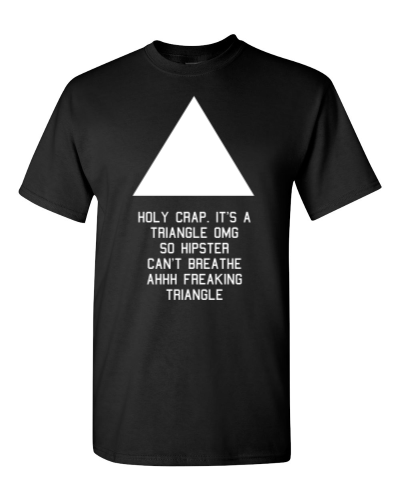 Hipster Triangle on a black adult tee