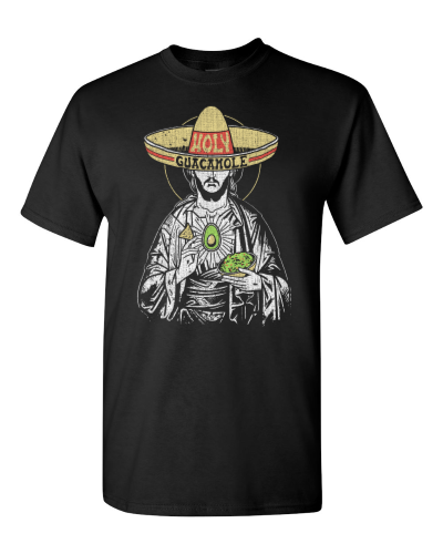 Holy Guacamole on a black adult tee