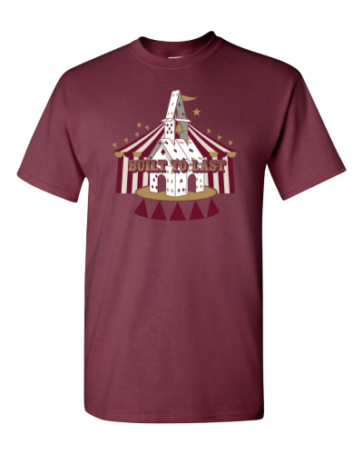 House of Cards Chapel on a maroon adult tee