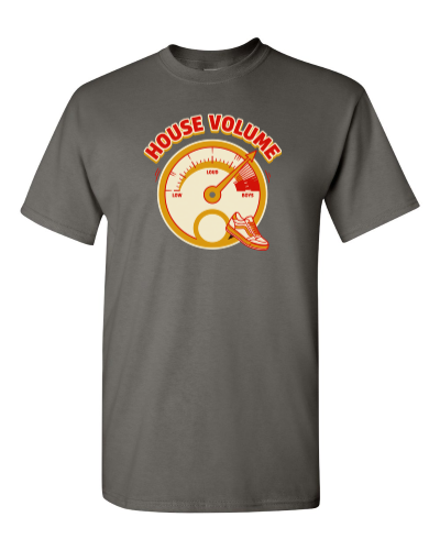 House Volume Meter on a charcoal adult tee