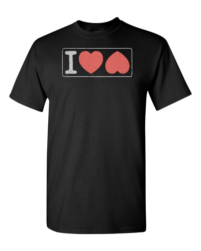 I Heart Butts on a black adult tee