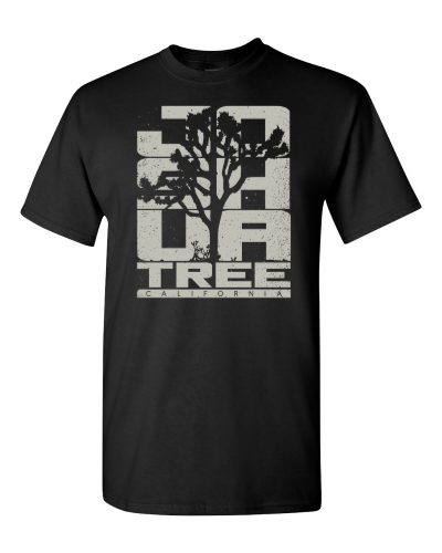 Joshua Tree on a black adult tee