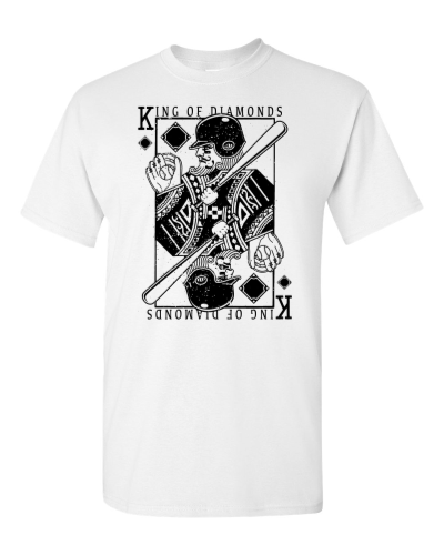King of Diamonds on a white adult tee