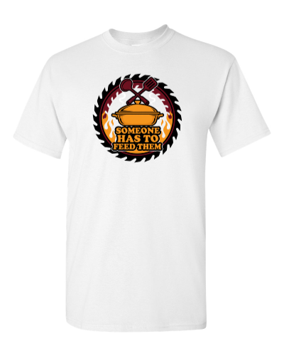 Kitchen Crew Roaster on a white adult tee