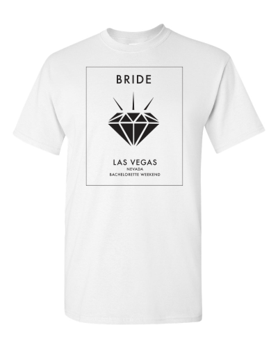Las Vegas Bride on a white adult tee