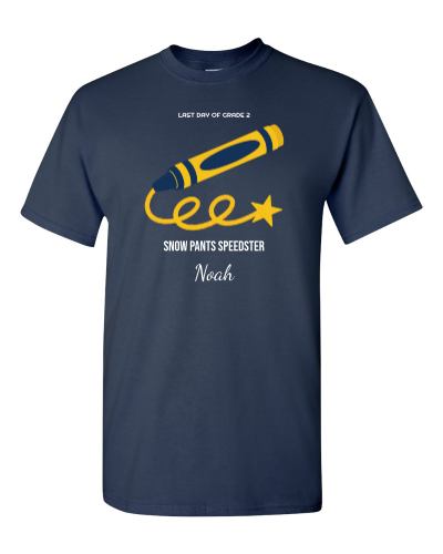 Last Day Sign-Me Class Set on a navy adult tee