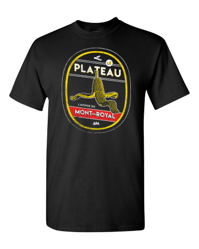 Le Plateau Mont-Royal on a black adult tee
