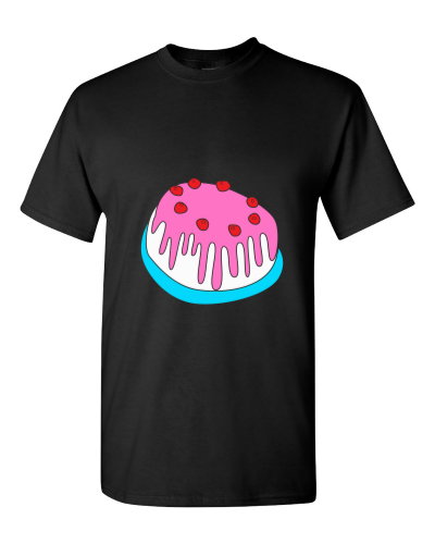 Let Me Eat Cake on a black adult tee