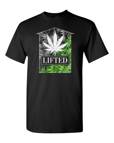 Lifted on a black adult tee