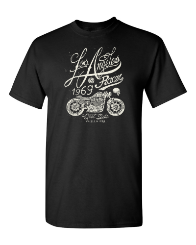 Los Angeles Racer 1969 on a black adult tee