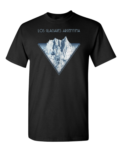 Los Glaciares on a black adult tee