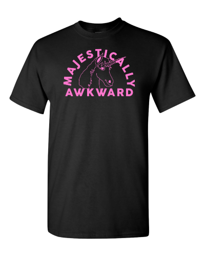 Majestically Awkward on a black adult tee