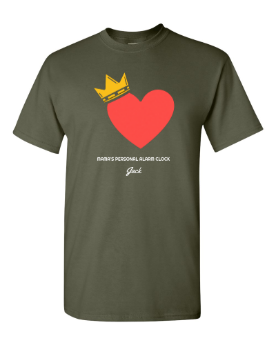 Mama's Entourage Family Set on a military green adult tee