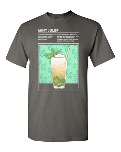Mint Julep Cocktail on a charcoal adult tee