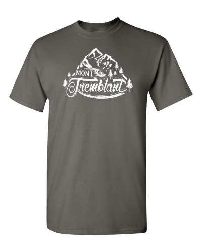 Mont Tremblant on a charcoal adult tee