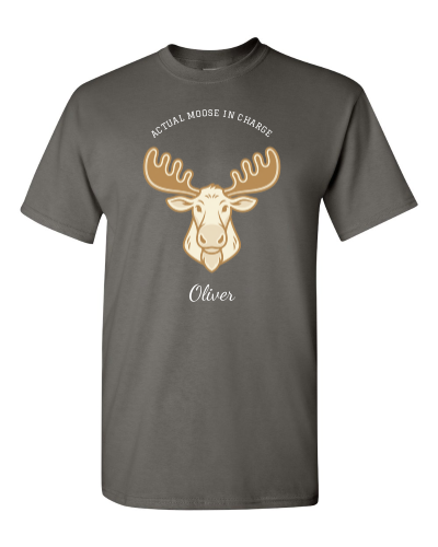 Moose Herd Ranks on a charcoal adult tee