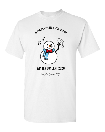Mostly Here to Wave on a white adult tee
