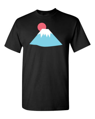 Mountain Top on a black adult tee