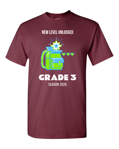 New Level Unlocked on a maroon adult tee