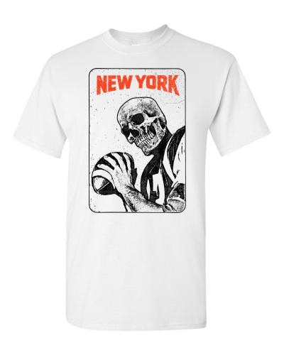 New York Legend on a white adult tee