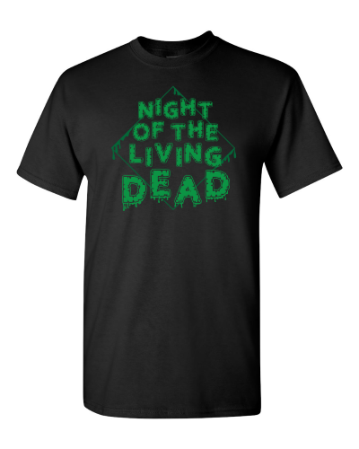 Night of the Living Dead on a black adult tee
