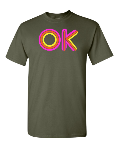 OK on a military green adult tee