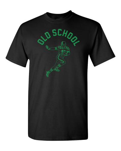 Old School Football on a black adult tee