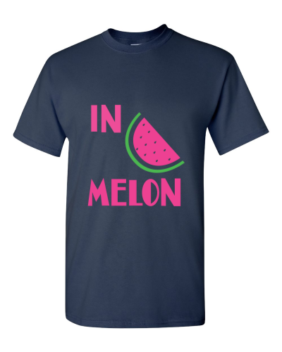 One in a Melon on a navy adult tee