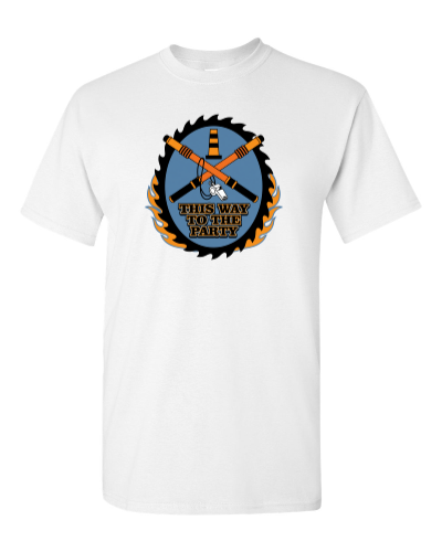 Parking Crew Light Wands on a white adult tee