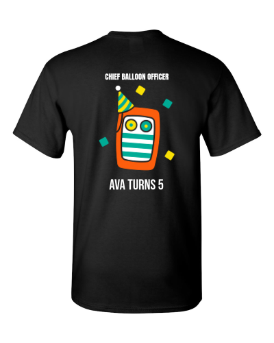 Party Staff Department on a black adult tee