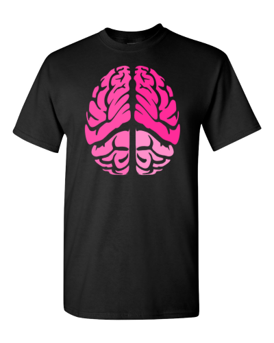 Peaceful Thoughts Brain on a black adult tee