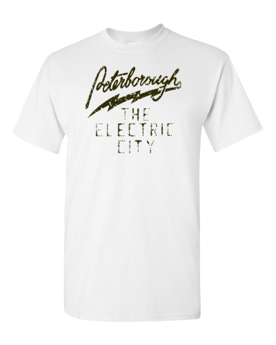 Peterborough Electric City on a white adult tee