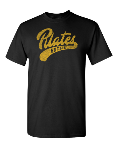 Pilates Hottie on a black adult tee