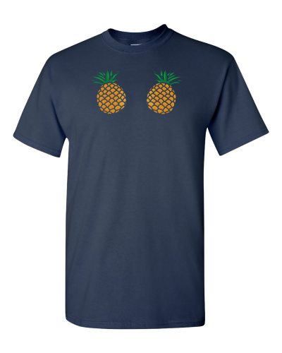 Pineapples on a navy adult tee