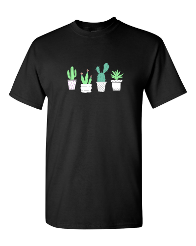 Plants Are Friends on a black adult tee