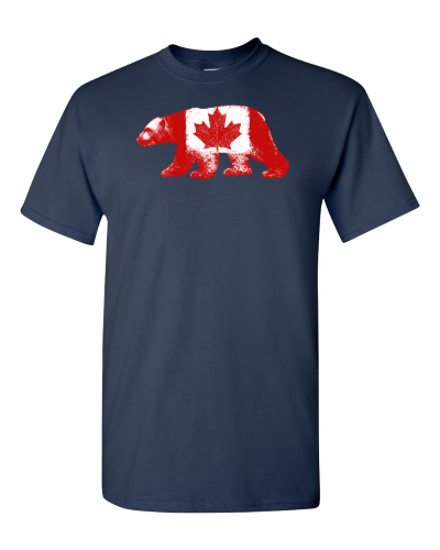 Polar Bear Flag on a navy adult tee