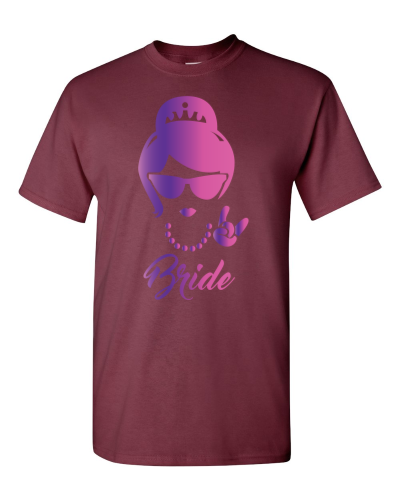 Princess Bride Sunglasses on a maroon adult tee