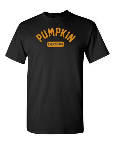 Pumpkin Everything on a black adult tee