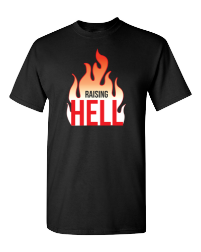 Raising Hell Before Her Wedding Bells on a black adult tee
