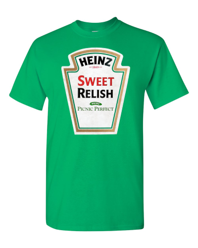 Relish Costume on a irish green adult tee