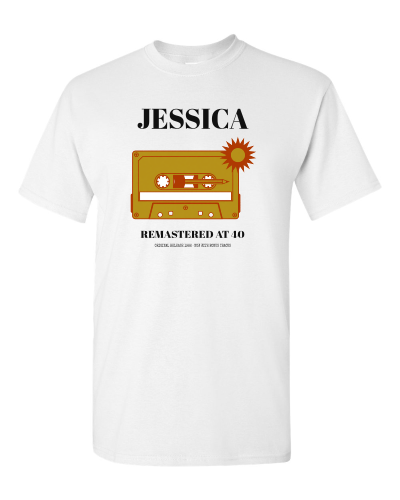Remastered at Forty on a white adult tee