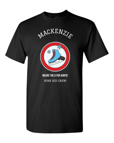 Rink Kid Crew: Family Lineup on a black adult tee