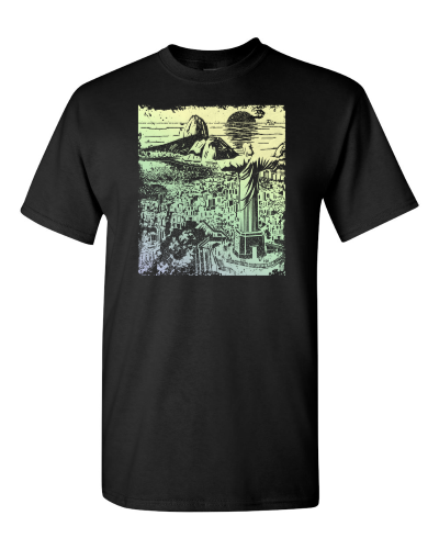 Rio de Janeiro on a black adult tee