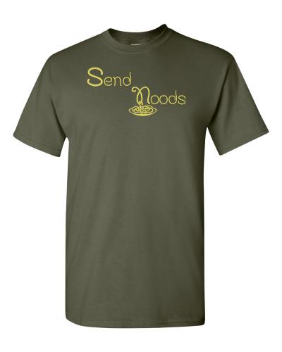 Send Noods on a military green adult tee