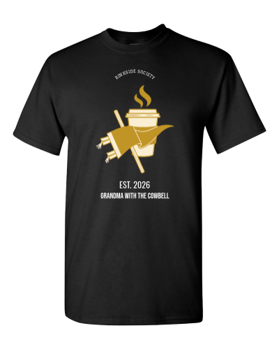Sideline Society Crew on a black adult tee