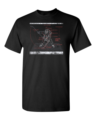Slapshot Dissected on a black adult tee