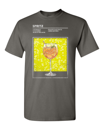 Spritz Cocktail on a charcoal adult tee