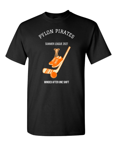 Summer League Roster on a black adult tee